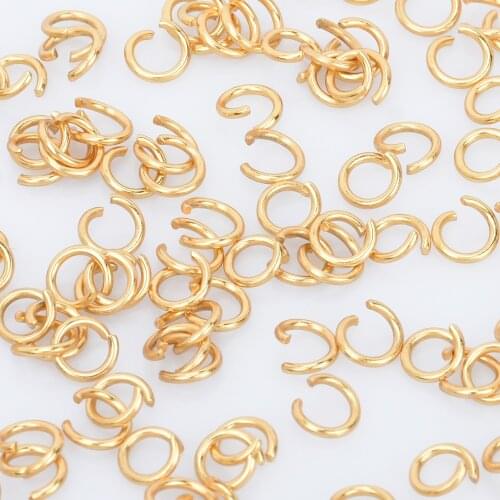 Stainless Steel Golden Open Jump Rings Link Connector 4/5/6/7/8mm Split jump rings Wholesale 300pcs