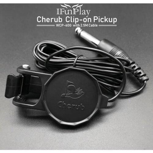 Cherub WCP-60G Acoustic Guitar Pickup Clip On Violin Ukulele Pickup Guitar with 1/4 Jack 2.5M Cable Guitara Pickups Amplifier