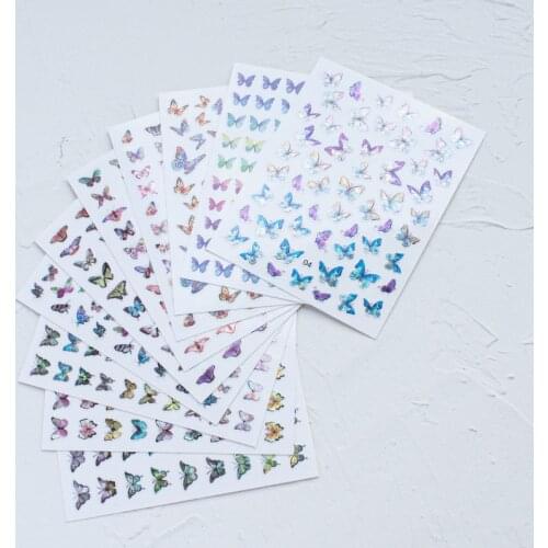 1PC Butterfly Stickers Designs Nail Stickers 3D Stickers Waterproof Cute Butterfly Mix Black Flower Sexy Girl Nail Decoration