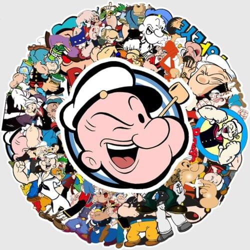 10/50pcs Creative kawaii Adhensive Cartoon Popeye Stickers Beautiful Stickers Decorative Graffiti Sticker DIY Craft Photo Albums