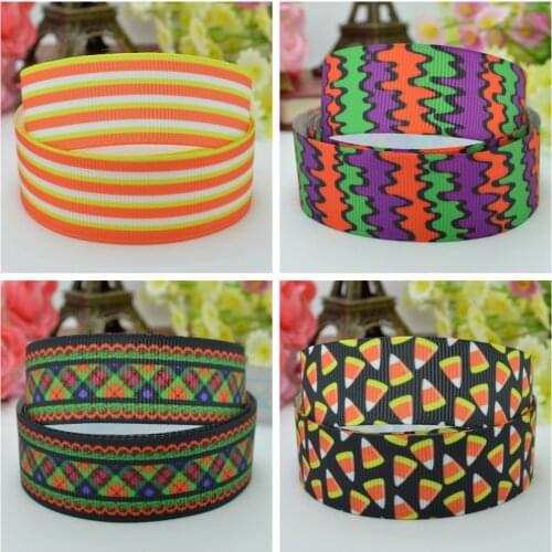10 Yards 22mm 7/8" Halloween Corn candy Pretty Printed grosgrain ribbon hair bow Headwear DIY hair accessories retail B0929