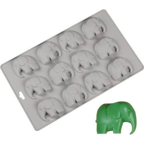 12 Hole Elephant Shape Cookie Silicone Mold Baking Tools For Cakes Pan Decorating Tools Easy To Clean Non-stick Molds