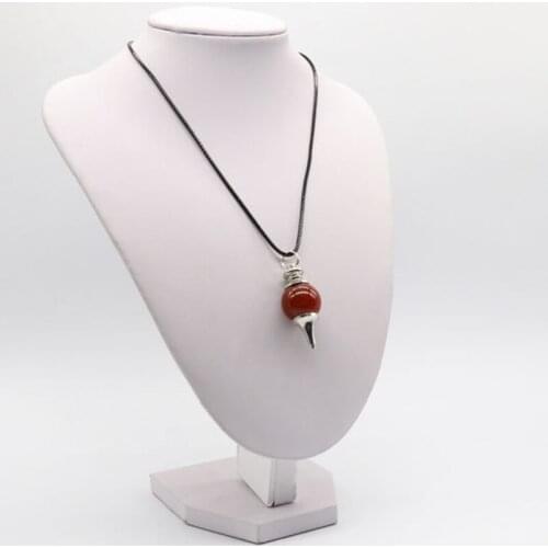 12 PCS Carnelian Red Agates Lapis Lazuli Pendant Natural Power Stone Pendulum Women Divination Necklace Pendants Amulet