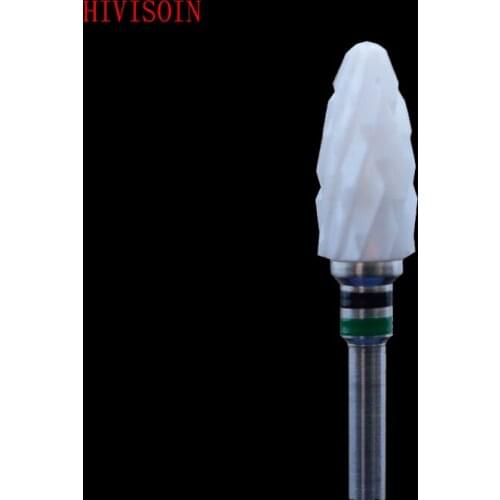 20 Pcs- White Zirconia Ceramic Dental Lab Burs - Bullet Shape -Cross cut (4201.060)