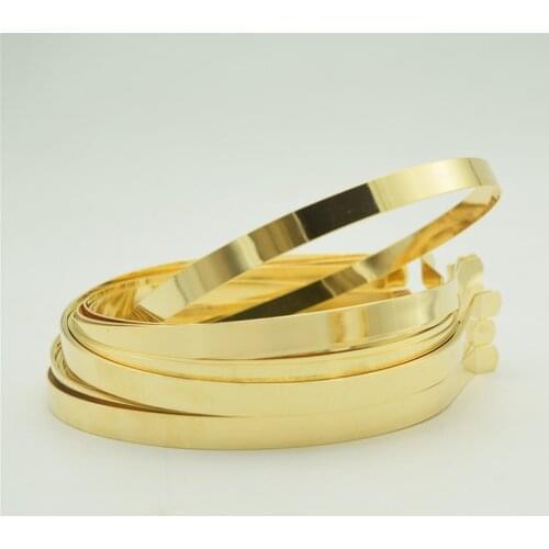 25pcs 10mm alice bands METAL HEADBAND Gold Color Plain Lady Hair Bands Headbands No Teeth DIY