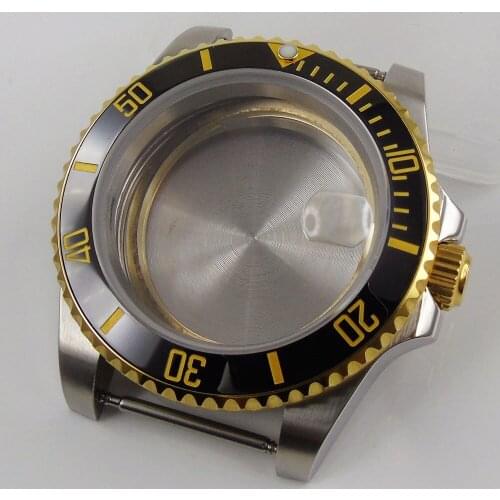 40MM Accessories Parts Sapphire Glass Rotating Ceramic Bezel Watch Case Fit NH35 NH36 ETA 2836 Miyota 82 MOVEMENT