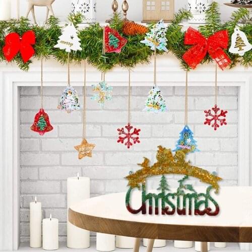 Christmas Snowman Decorations Epoxy Resin Mold DIY Crafts Casting Tool Xmas Tree Ornaments Silicone Mould