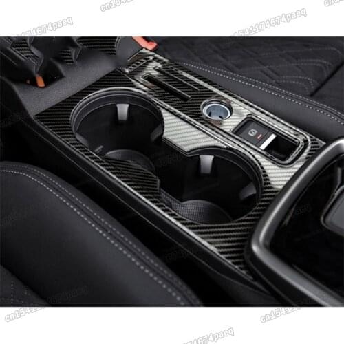 Lsrtw2017 carbon fiber car center cup holder electric brake panel trim for audi a3 8Y 2020 2021 accessories interior decoration