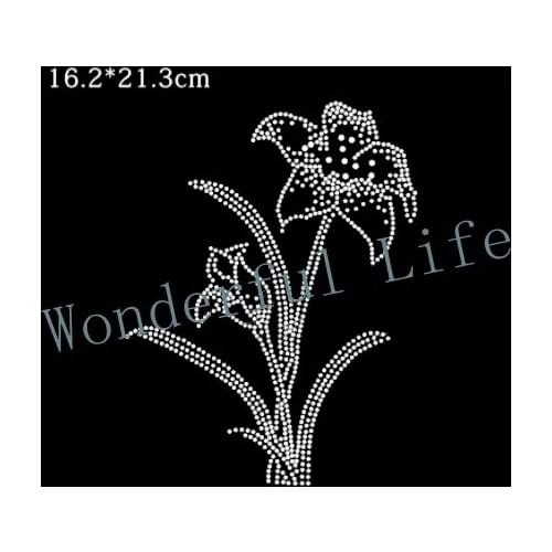 Free shipping flower design heat transfer rhinestone Hotfix motif rhinestone