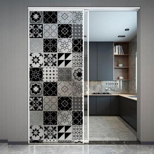 Black and White Window film Frosted Privacy Glass Door for Living Room or Bathroom Home Decor For Living Room GS030