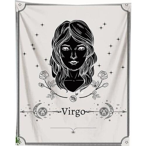 Virgo Tapestry Zodiac Fabric Wall Hanging Decorations For Room Taurus Scorpio Wall Carpet