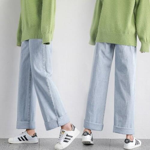 Pregnant Women Jeans Spring And Autumn Wear Loose Fashion Wide Leg Pants Casual Pants Straight Pregnant Women Spring Pants