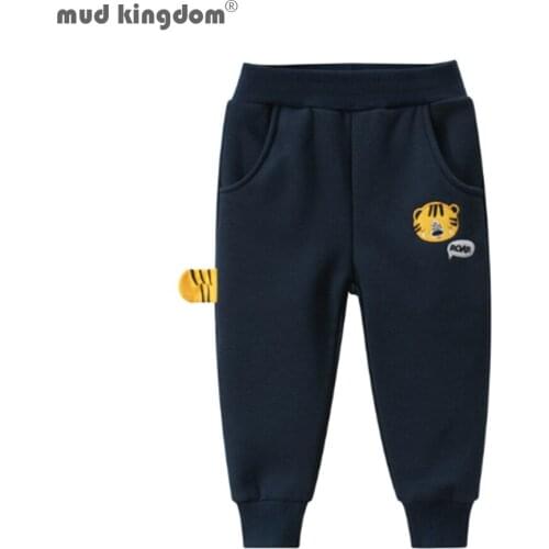 Mudkingdom Toddler Boy Girl Autumn Winter Casaul Cartoon Dinosaur Cotton Pants Warm Trousers