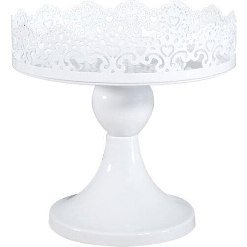 Lace edge high foot snack plate 4 inch small cake plate dessert table stage props European iron cake rack