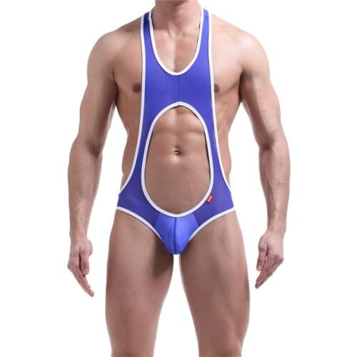 Men Undershirts Jock Strap Sexy Mesh Transparente Underwear Slips Hombre Singlet Bodysuits Wrestle Jumpsuits One-piece Nightwear