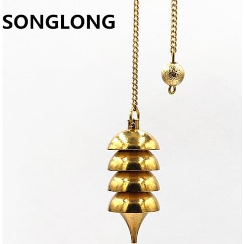 Golden spirit pendulum Metal spirit divination frequency modulation solid brass men and women lucky hand spirit swing chain