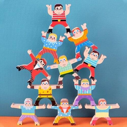 16Pcs Balance Blocks Game Stacking Stack Hercules Game For Kids Educational Toys Indoor Parent-child interactive Games