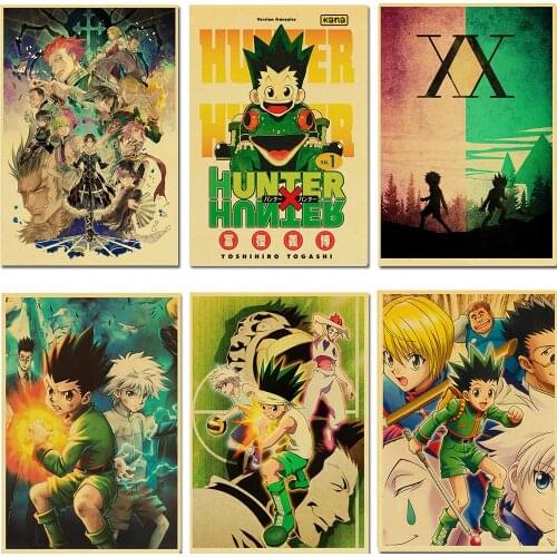 New hot anime HUNTER×HUNTER Retro Posters Art Movie Painting Kraft Paper Prints Home/ Room/Bar Decor Wall Stickers