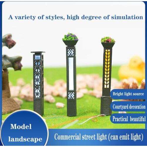 Sand Table Model Material Diy Manual Simulation Street Lamp Landscape Lamp with Luminous Small Street Lamp Square Lantern