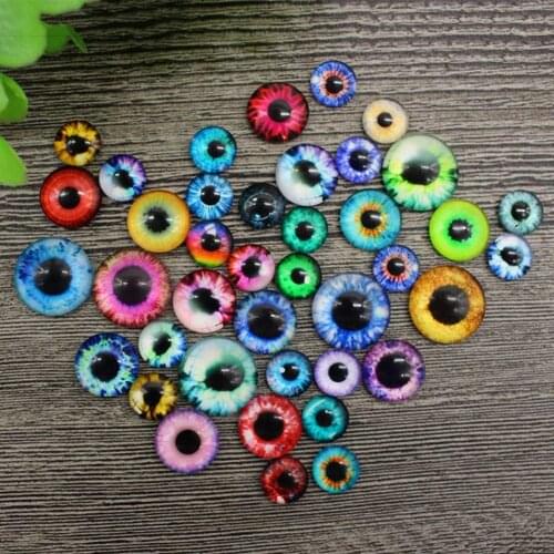 20PCS 6/8/10/12/14/15/16mm Plastic Glass Dolls Eyes DIY Crafts Eyeballs Kids Toys Dinosaur Animal Eyes Gem Accessories