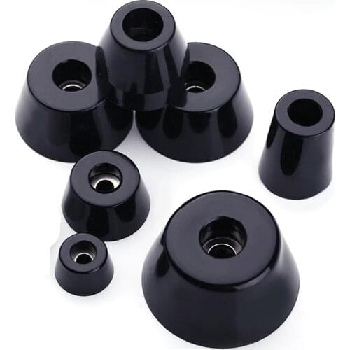 11mm To 47mm Black Rubber Machine Feet Shock Pad Non-Slip Furniture Chair Floor Cabinet Table Leg Conical Foot Protector Cover