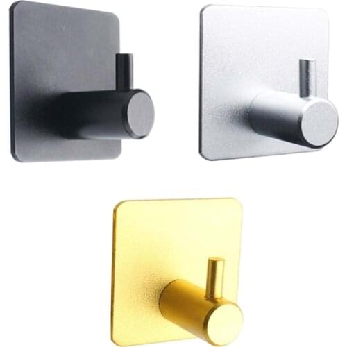 Self Adhesive Hook Home Kitchen Wall Door Hook Clothes Coat Bag Key Hanger Bathroom Towel Holder Storage Rack Aluminum