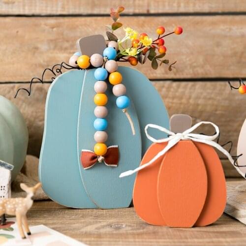 Nordic Miniature Wooden Pumpkin Decoration Desk Ornaments Wood Mini Pumpkins Decorative Crafts Home Decor Photography Props Toys