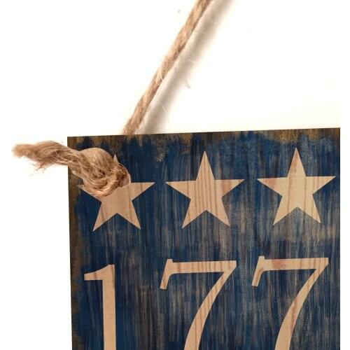 Hanging Wooden Signs Happy 4th of July Patriotic Wood Sign Decorative Wall Art for Home Office Party Decor