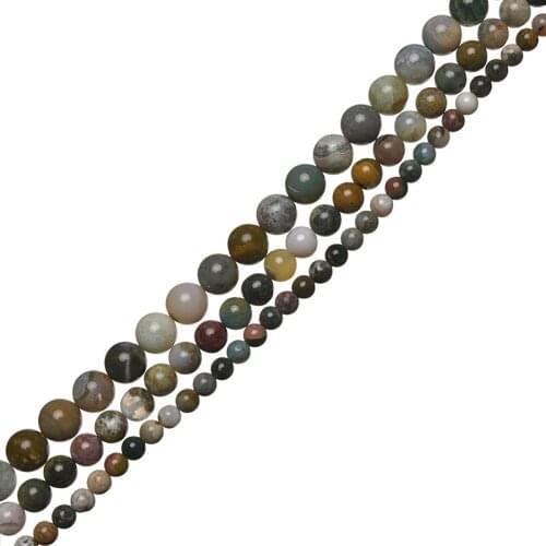 Pick Size 6/8/10mm Marine Agate Stone Round Loose Beads Suitable For Bracelets 16inch H753