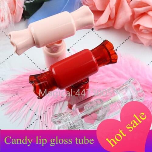 10/30/50/100pcs Empty Candy Shape Lip Gloss Tube Lips Balm Bottle Brush Container Beauty Tool Mini Portable Bottle Lipgloss Tube