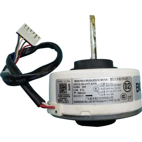 100% New Brushless Motor For Media Air Conditioning DC Fan Motor 20W WZDK20-38G(ZKFP-20-8-6) Air conditioner Parts Accessories