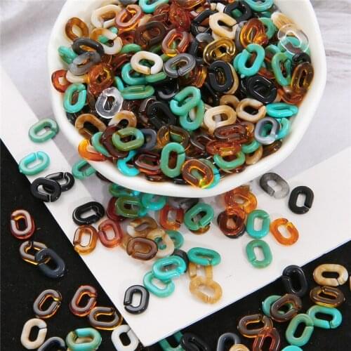 200 Pieces 9*6mm Acrylic Split Ring Bracelet Necklace Chain Component Jewelry Accessories