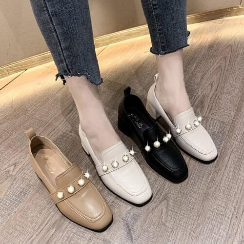 2020 explosion models spring fashion women single shoes solid color beads decoration elegant banquet daily womens shoes U29-12