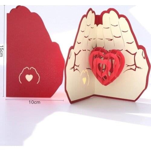 3D Pop-Up Cards Birthday Valentines day Anniversary Greeting Cards Postcards Gifts Card with Envelope