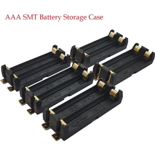5 Pcs 2* AAA Battery Holder SMD SMT Battery Box With Bronze Pins DIY