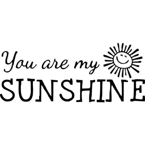 You Are My Sunshine Word Happy Vinyl Sticker 20x8.9