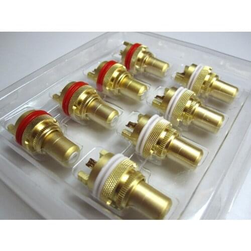 Free shipping 2pcs Amp HiFi Shakin plated RCA Female Socket Chassis RCA CMC Female Connector Copper Plug Audio Terminal Plug