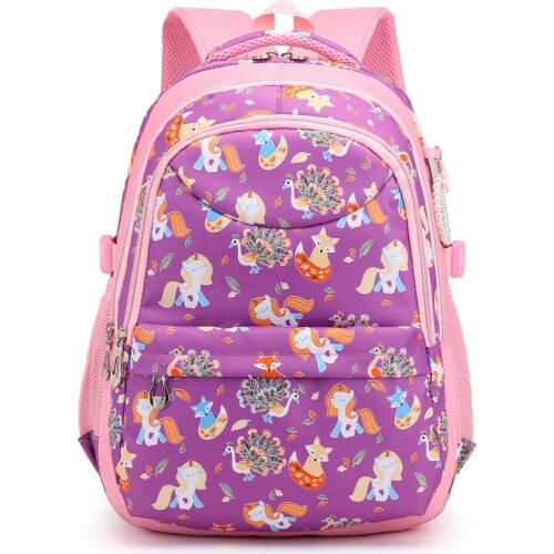 Children Primary Backpack animal Print Princess Schoolbag Cute Cartoon Kids Bookbags Mochila Escolar Cute Girls School Bags