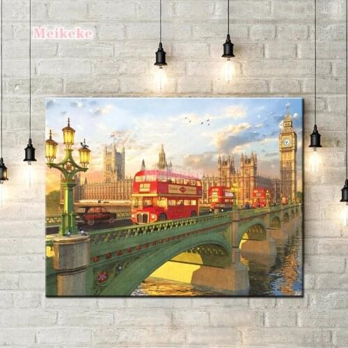 Diy 5D London Clock Tower Bridge Full Diamond Painting cross stitch kits art High Quality y Scenic paint by diamonds mosaic gift
