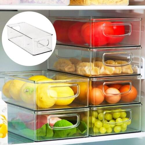 Refrigerator Storage Box Clear Kitchen Cabinet Drawer PET Egg Food Organizer Fruit Fresh-keeping Container Freezer Kitchen Box