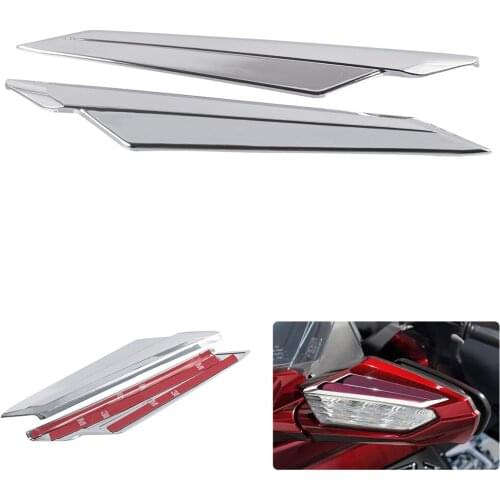 Chrome Motorcycle Mirror Accents Upper Front Trims ABS Plastic Accessories for Gold Wing GL1800 2018-2020