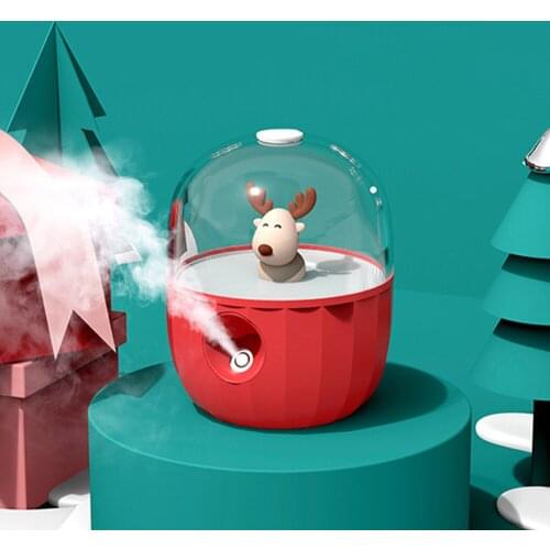 Mini Pets in Bottle Red Festive Humidifier USB Rechargeable Portable Transparent Visible Cute Christmas Elk Air Humidifiers