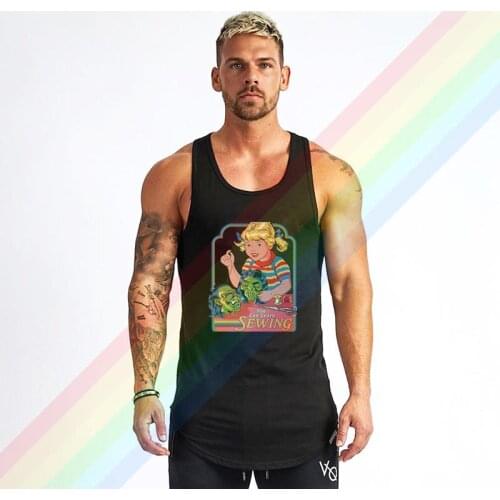 Satan You Can Learn Sewing Brand Gym Clothing Bodybuilding Cotton Tank Tops For Men Summer Singlet Sleeveless Plus Size