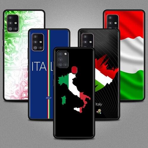 Soft Bumper Case For Samsung Galaxy A51 A71 A21s A50 A12 A31 A41 A52 M31 A42 A32 M51 A11 A02s Silicone Cover Italy Flag Shell