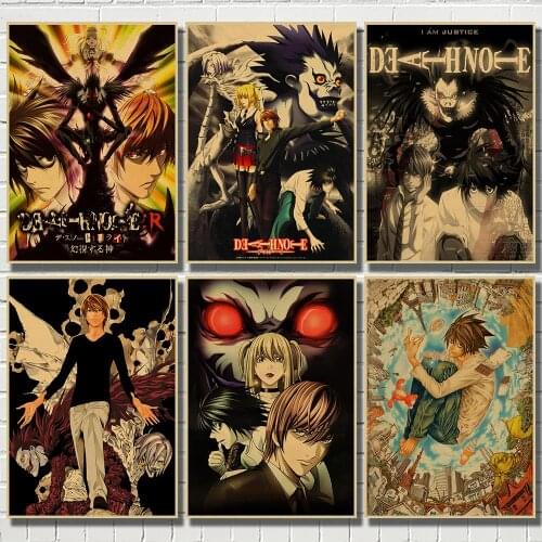 Famous Suspense Comics Death Note Kraft Paper Poster Wall Sticker Home Decora