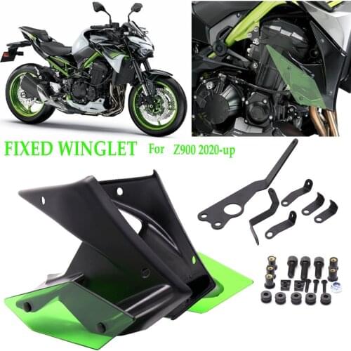 NEW Motorcycle Parts Side Downforce Naked Spoilers Winglet Fixed Wing Winglet Fairing Wing For Kawasaki Z 900 2020 2021
