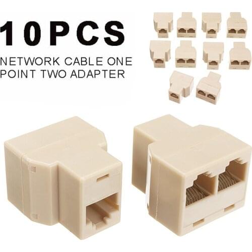 New Arrivals 10pcs RJ45 Ethernet LAN Network Y Splitter 2 Way Adapter 3 Port Coupler For Home Appliances