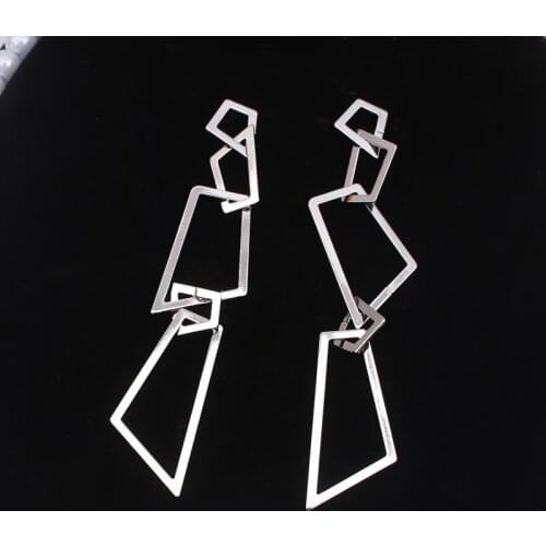 2021 New Long Section Geometric Irregular Exaggerated Earrings for Women Temperament Wild Earing Jewelry Christmas Girl Gift