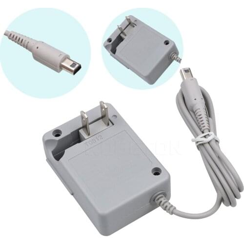 New Home Small Lightweight AC Source Power Adapter Home Wall Travel Charger US Plug Gray for NDSI XL / 3DS LL