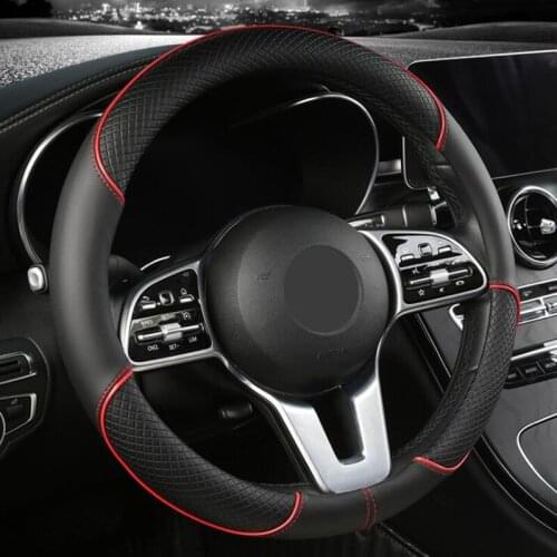 Braid On the Steering Wheel Turn Fur PU Leather Car Steering-Wheel Cover Anti-slip Car Styling O/D shape For Mercedes Audi